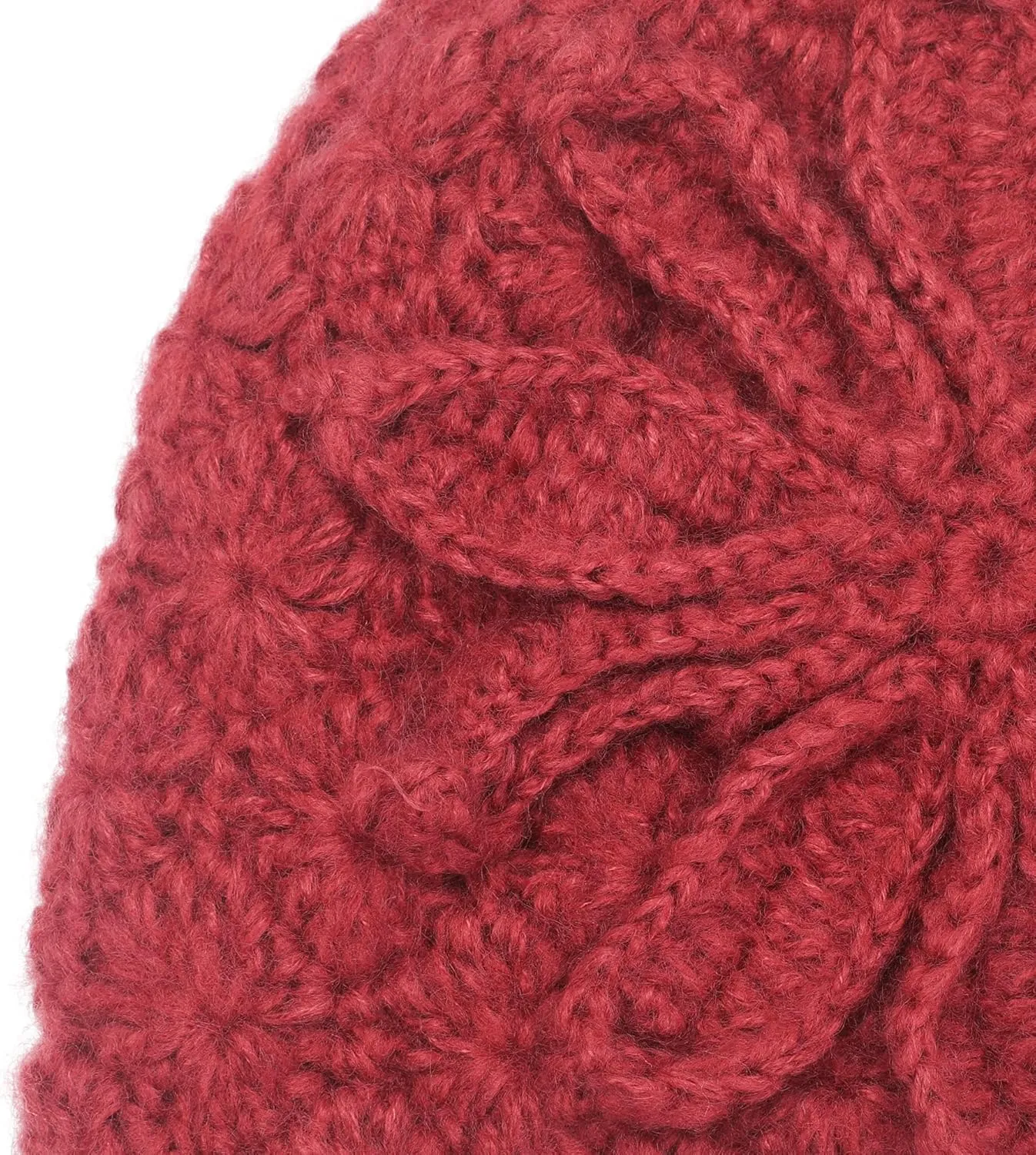 ZLYC Women Winter Knit Beanie Hat Soft Crochet Skullies Beanies with Flower Accent