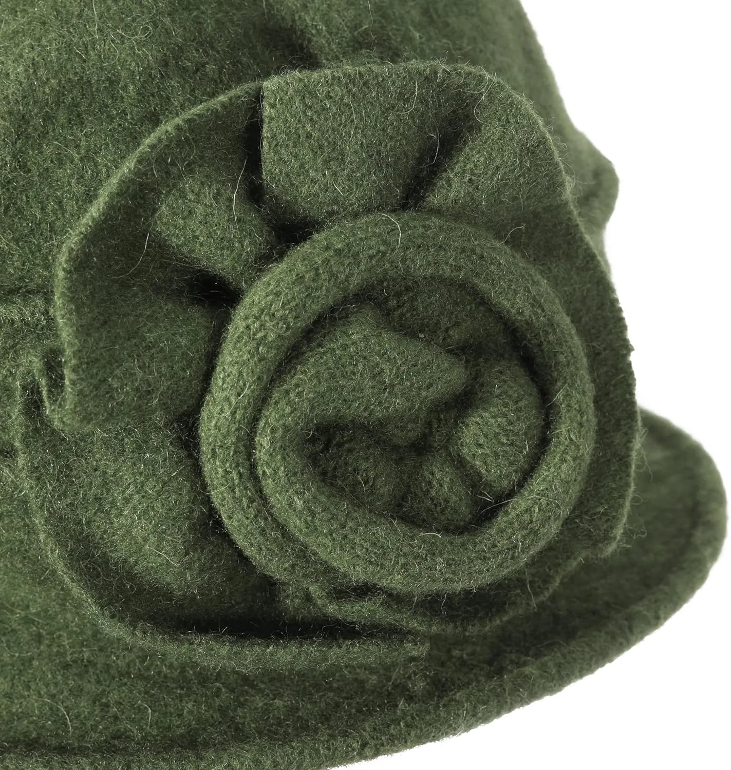 ZLYC Women Wool Cloche Bucket Hat 1920s Vintage Dress Winter Hats with Flower Accent