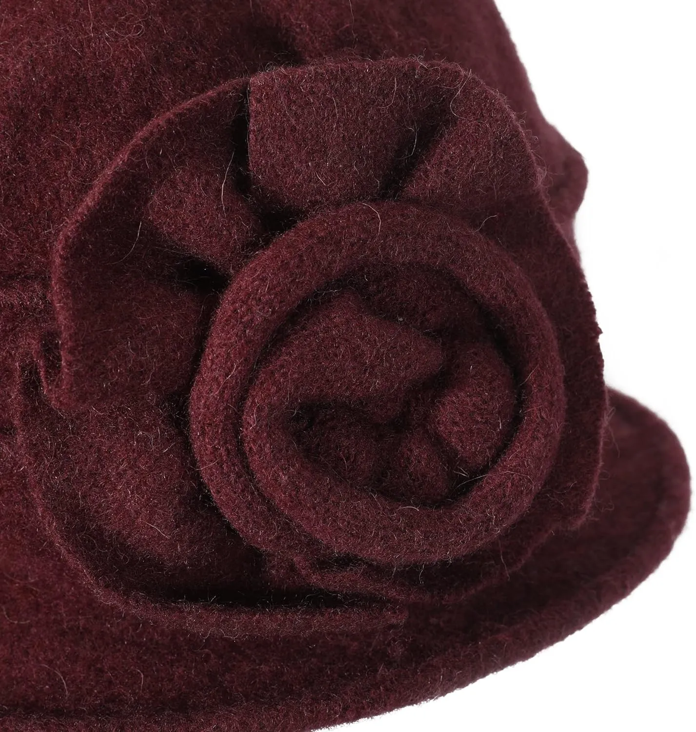 ZLYC Women Wool Cloche Bucket Hat 1920s Vintage Dress Winter Hats with Flower Accent