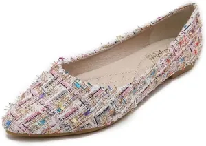 ZTWUTANG Women's Cute Round-Toe Flat Ballet Shoes Comfortable Dress Shoes for Walking