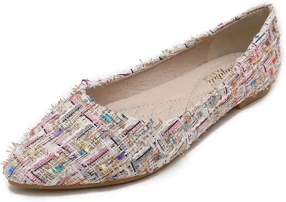 ZTWUTANG Women's Cute Round-Toe Flat Ballet Shoes Comfortable Dress Shoes for Walking